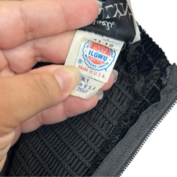 VINTAGE Positively Ellyn Velvet Strapless Sweetheart Neckline Mini Dress Black - Picture 9 of 9